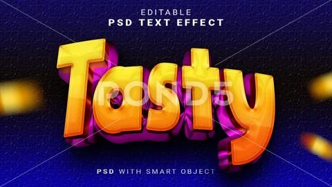 Tasty 3d Text Effect Editable PSD PSD Template