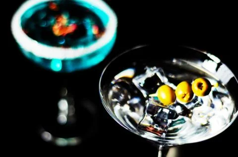 Tasty and colorful drinks based on various alcohols, syrups and liqueurs, uni Stock Photos