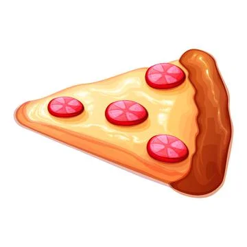 A tasty and sticky triangular piece of pizza 스톡 일러스트