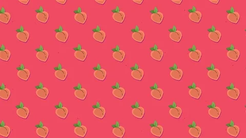 A tasty animation: a repeated pattern of an orange peach, moving towards Stock Footage 116294707
