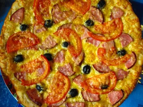 The tasty appetizing pizza Stock Photos