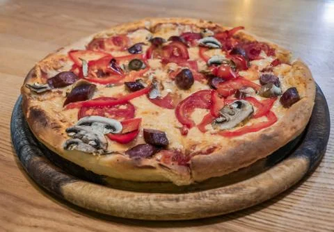 Tasty appetizing pizza Stock Photos