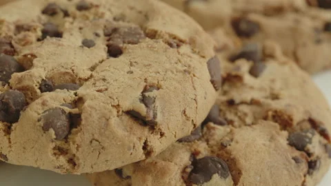 Tasty baked surface of cookie 4K sliding video Video stock 196506157