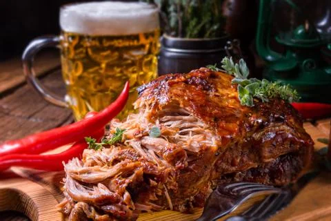 Tasty Barbecue pulled pork Stock Photos