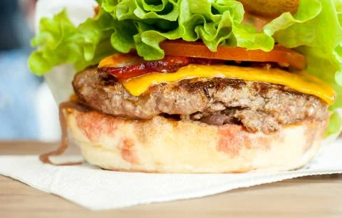Tasty beef burger Stock Photos