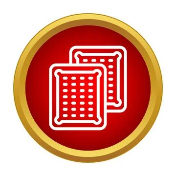 Tasty biscuit cracker snack icon in red circle Stock Illustration