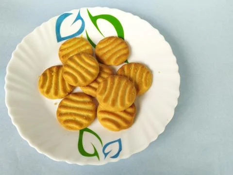 Tasty biscuits on a plate Stock Photos