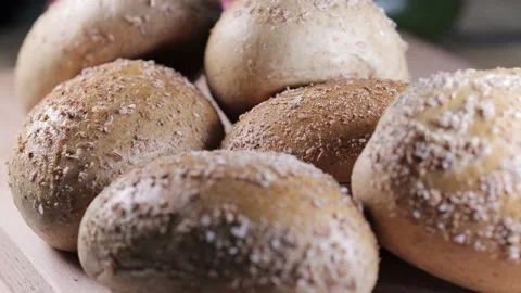 Tasty bread close up footage. Vídeos de archivo 154459746