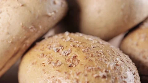 Tasty bread close up footage. Vídeos de archivo 154459810