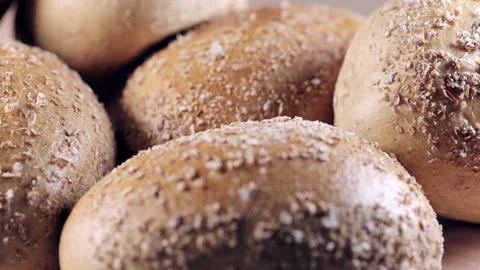 Tasty bread close up footage. Vídeos de archivo 154460324