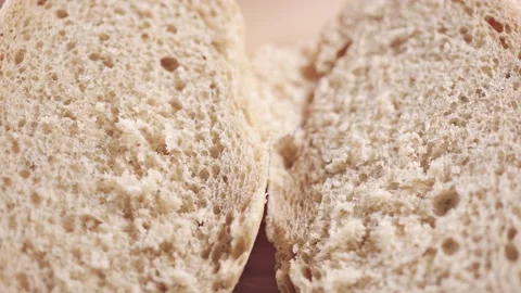 Tasty bread close up footage. Vídeos de archivo 154460463