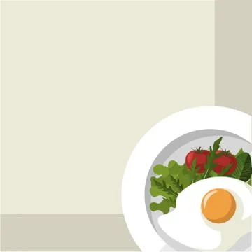 Tasty breakfast background Stock Illustration