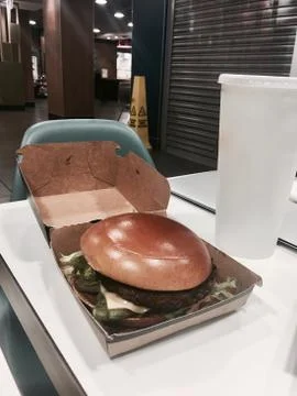Tasty burger in box Stock Photos