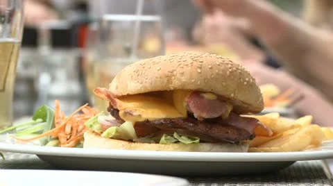 Tasty burger - HD Stock Footage 22359402