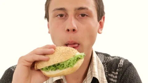 Tasty Burger on white background 스톡 동영상 63348329