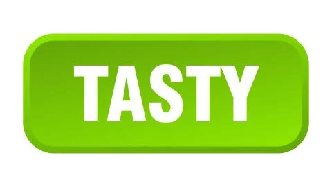 Tasty button. tasty square 3d push button Stock Illustration