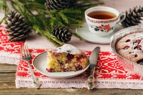 Tasty cake with berries on table close-up Stock-Fotos