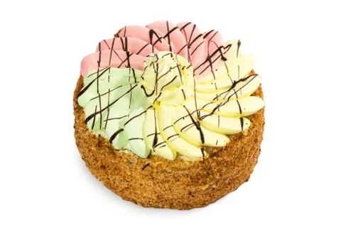 Tasty cake on a white background Stock Photos