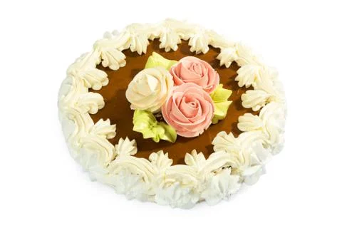 Tasty cake on a white background Stock Photos