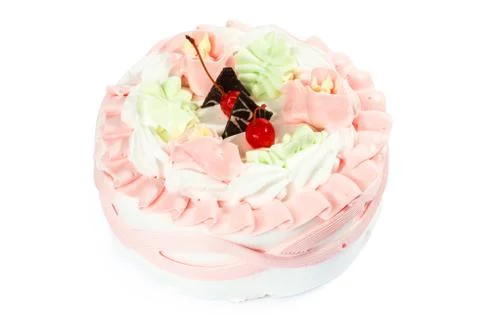Tasty cake on a white background Stock Photos
