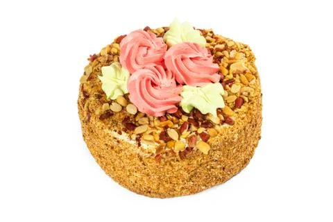Tasty cake on a white background Stock Photos