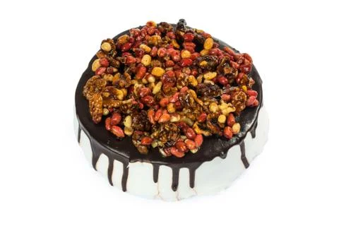 Tasty cake on a white background Stock Photos