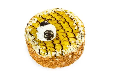 Tasty cake on a white background Stock Photos