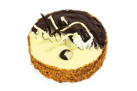 Tasty cake on a white background Stock Photos