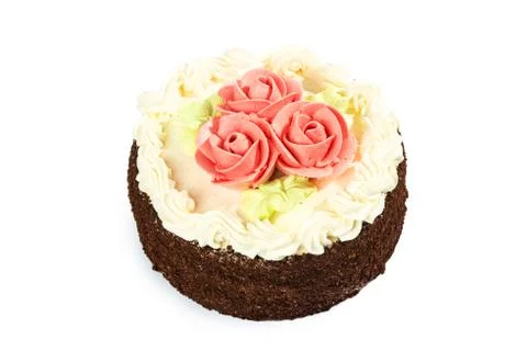 Tasty cake on a white background Stock Photos