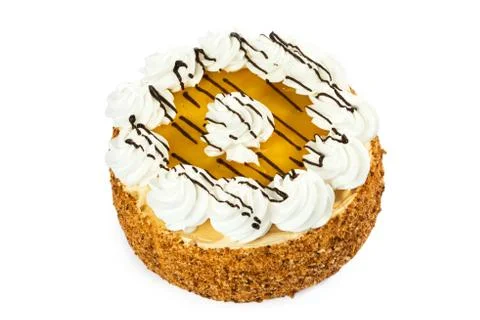 Tasty cake on a white background Stock Photos