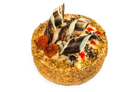 Tasty cake on a white background Stock Photos