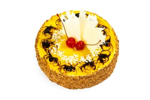 Tasty cake on a white background Stock Photos