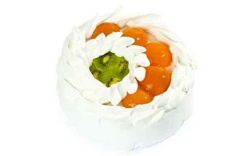 Tasty cake on a white background Stock Photos