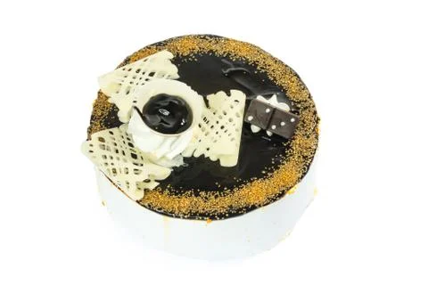 Tasty cake on a white background Stock Photos