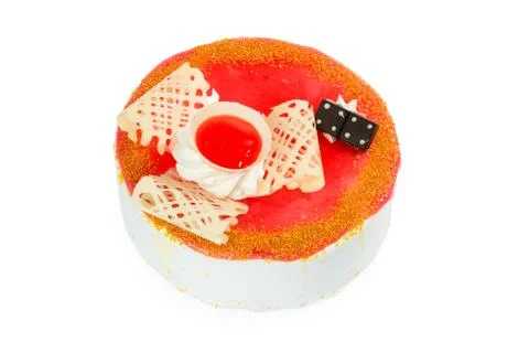 Tasty cake on a white background Stock Photos