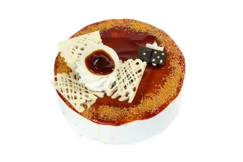 Tasty cake on a white background Stock Photos
