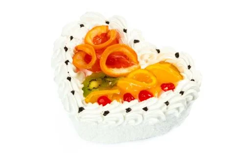 Tasty cake on a white background Stock Photos