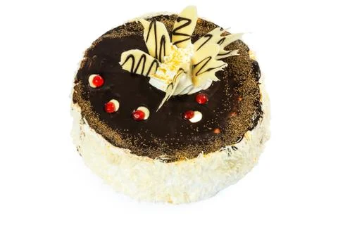 Tasty cake on a white background Stock Photos