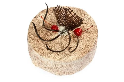 Tasty cake on a white background Stock Photos