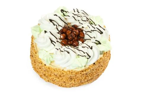 Tasty cake on a white background Stock Photos