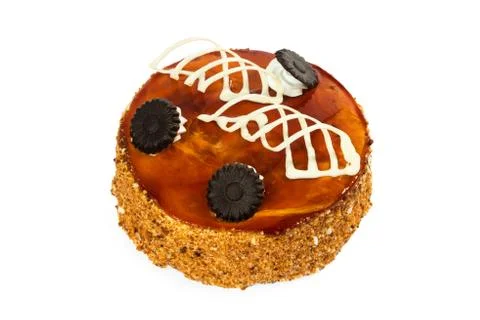 Tasty cake on a white background Stock Photos