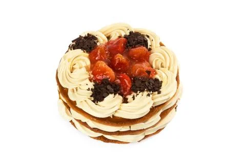 Tasty cake on a white background Stock Photos