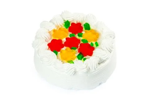 Tasty cake on a white background Stock Photos