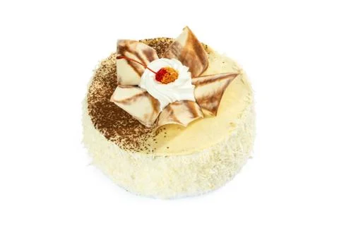 Tasty cake on a white background Stock Photos