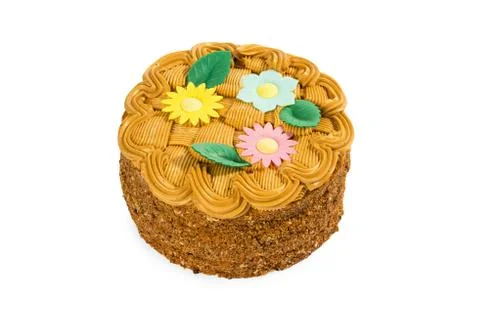 Tasty cake on a white background Stock Photos