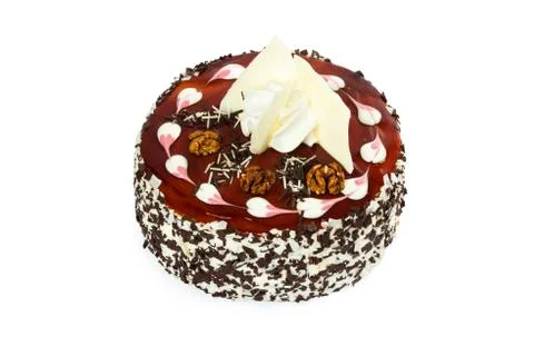 Tasty cake on a white background Stock Photos