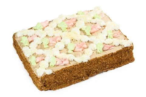 Tasty cake on a white background Stock Photos