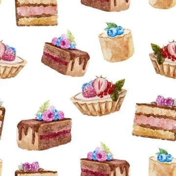 Tasty cakes Stock Illustration
