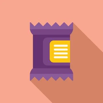 Tasty candy package icon flat vector. Cereal product food Illustrazione stock