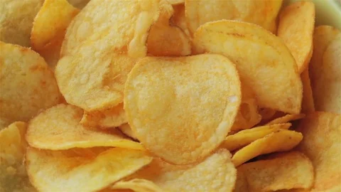 Tasty Chips Rotating Loop Closeup Stock Footage 80354949